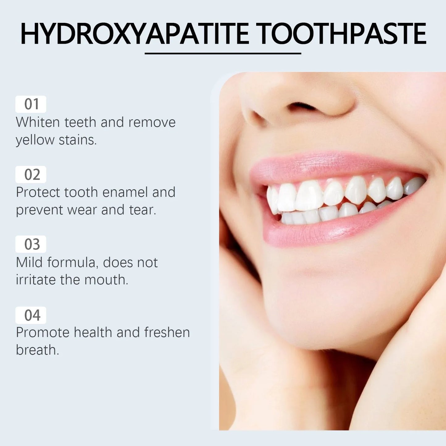 Hydroxyapatite Toothpaste Fluoride-Free for Advanced Enamel Protection for Sensitive Teeth, Gentle and Effective Formula