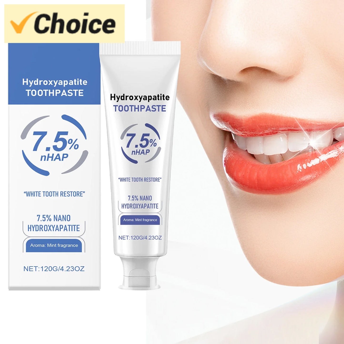 Hydroxyapatite Toothpaste Fluoride-Free for Advanced Enamel Protection for Sensitive Teeth, Gentle and Effective Formula